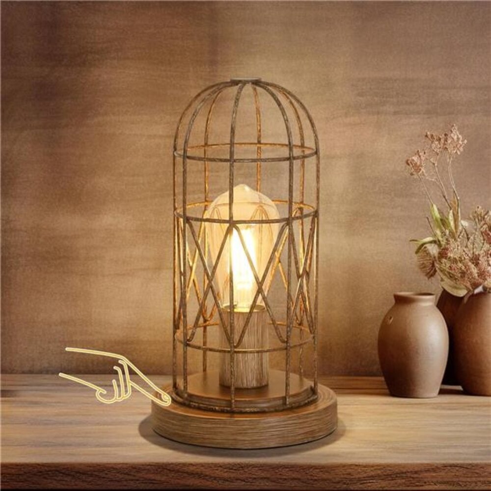Touch Control Table Lamp for Small Spaces - 3 Way Dimmable Nightstand & Bedside